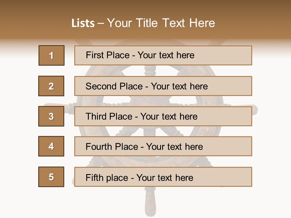 Sailing Rudder Wooden PowerPoint Template