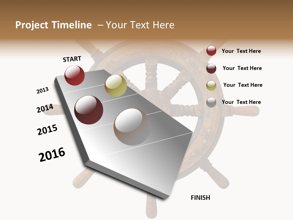 Sailing Rudder Wooden PowerPoint Template