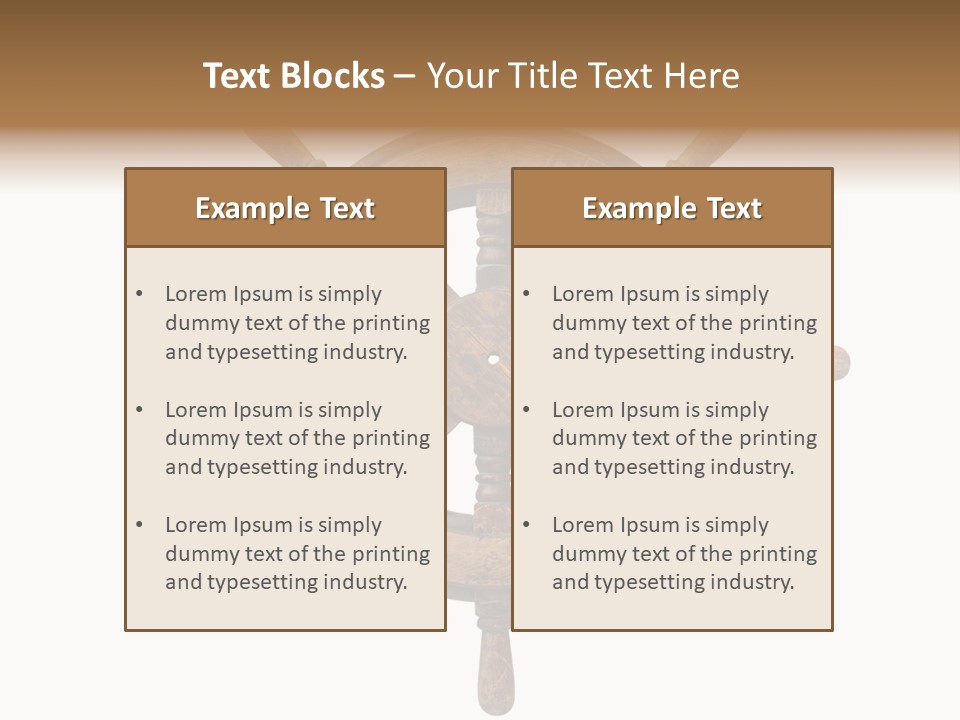 Sailing Rudder Wooden PowerPoint Template