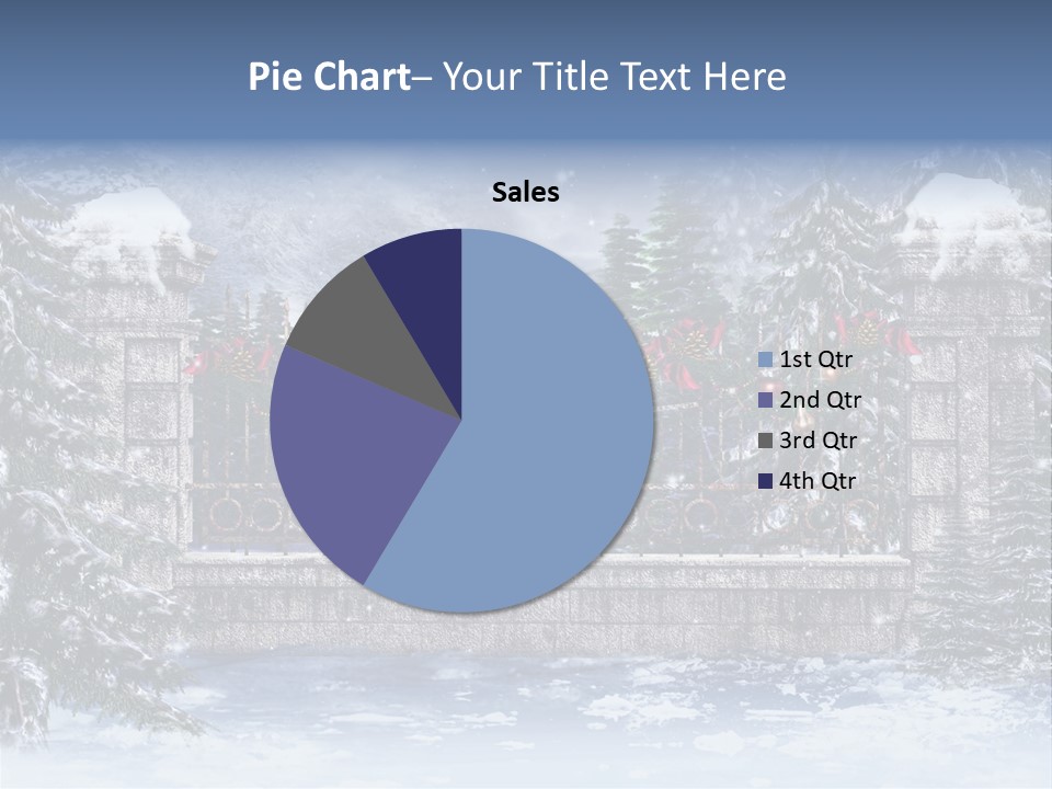 A Gate With Christmas Decorations On It In The Snow PowerPoint Template