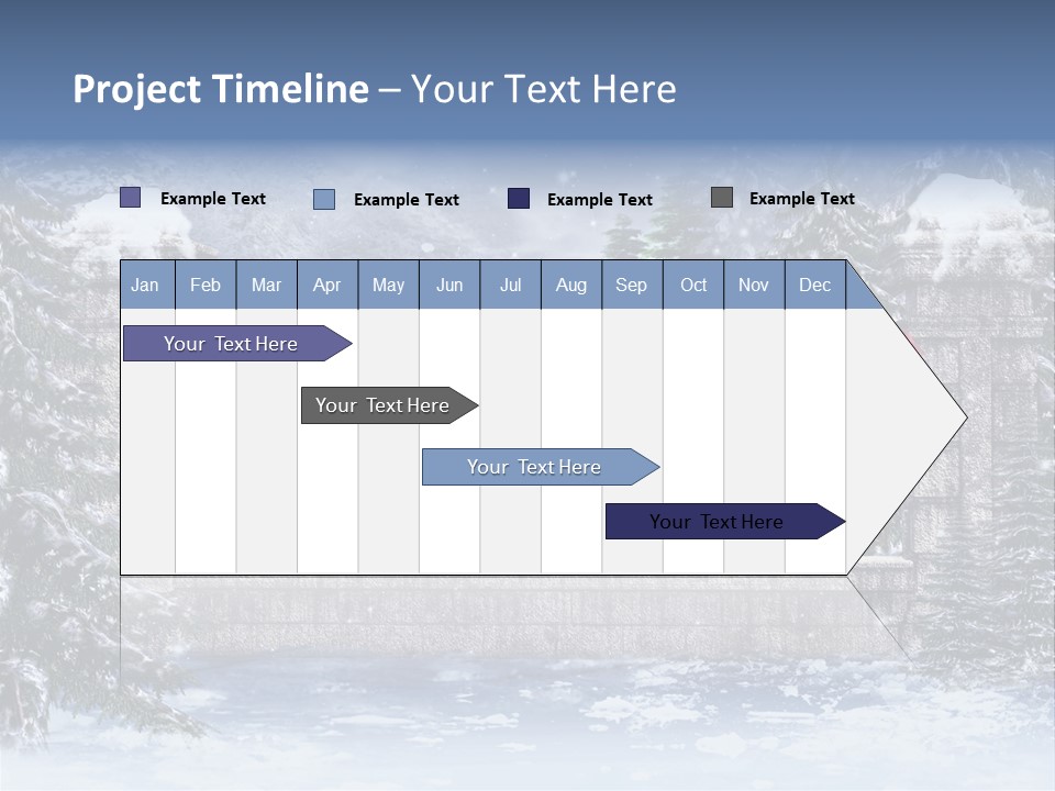 A Gate With Christmas Decorations On It In The Snow PowerPoint Template