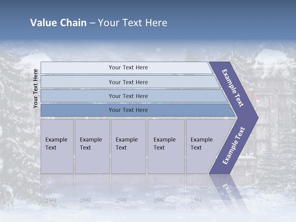 A Gate With Christmas Decorations On It In The Snow PowerPoint Template