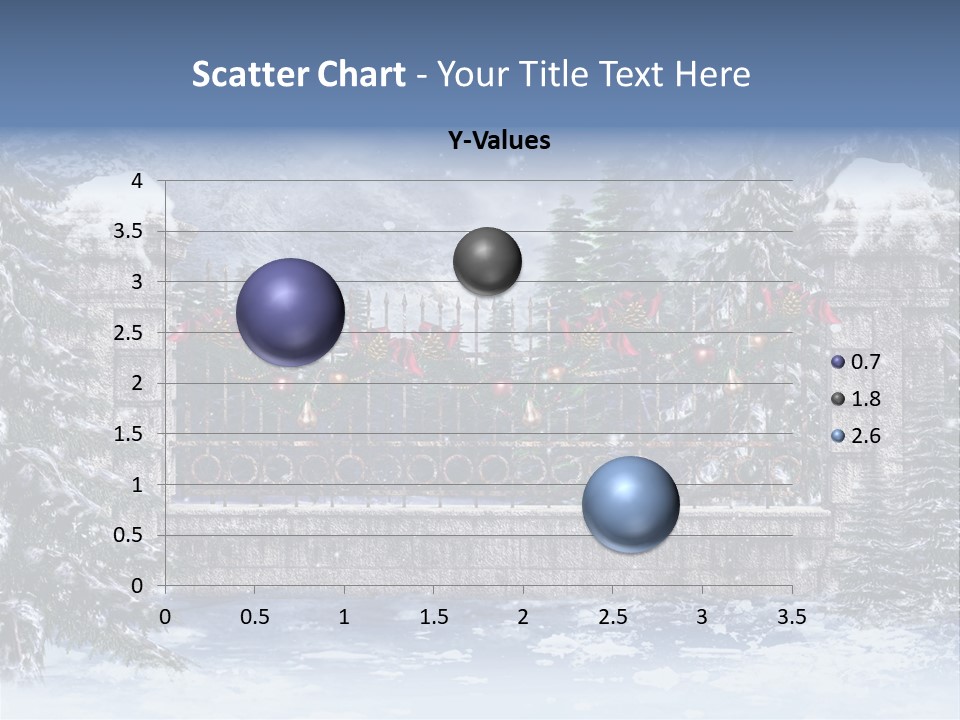A Gate With Christmas Decorations On It In The Snow PowerPoint Template