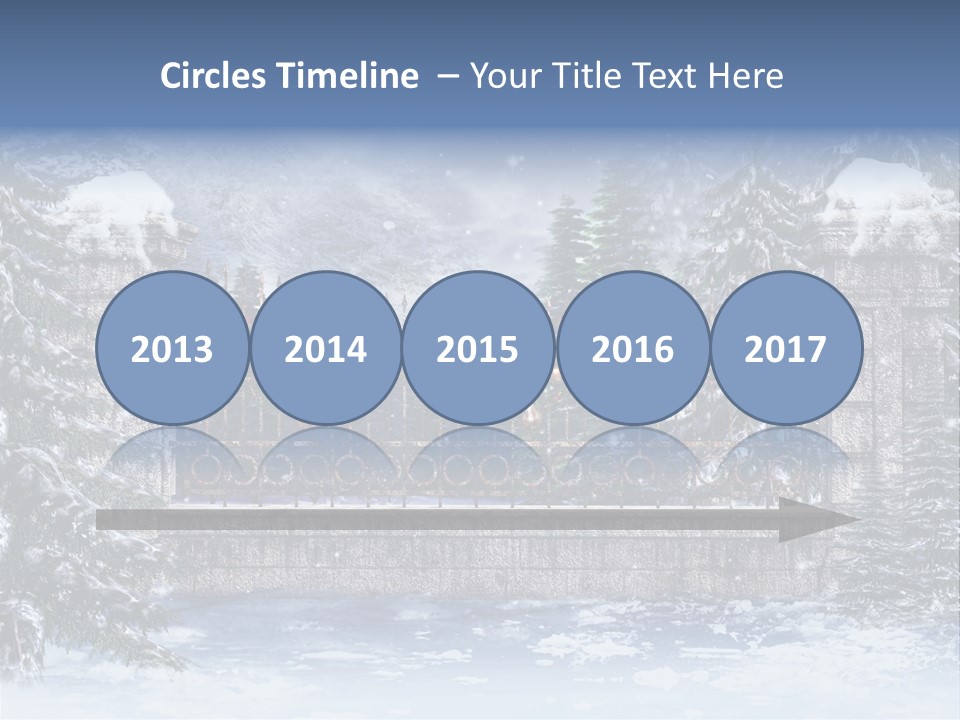 A Gate With Christmas Decorations On It In The Snow PowerPoint Template