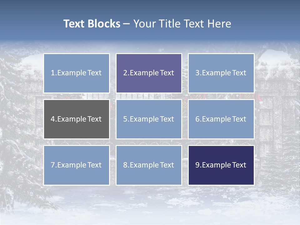 A Gate With Christmas Decorations On It In The Snow PowerPoint Template