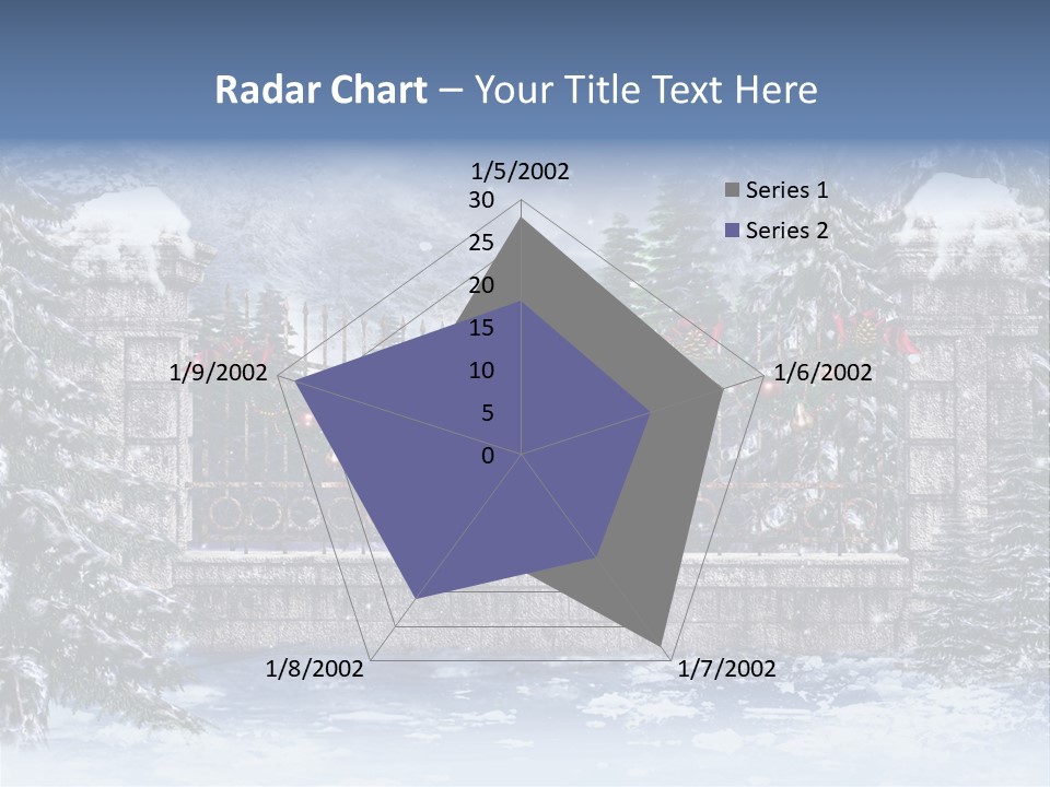 A Gate With Christmas Decorations On It In The Snow PowerPoint Template