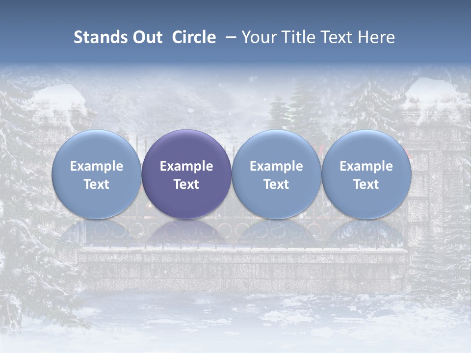 A Gate With Christmas Decorations On It In The Snow PowerPoint Template