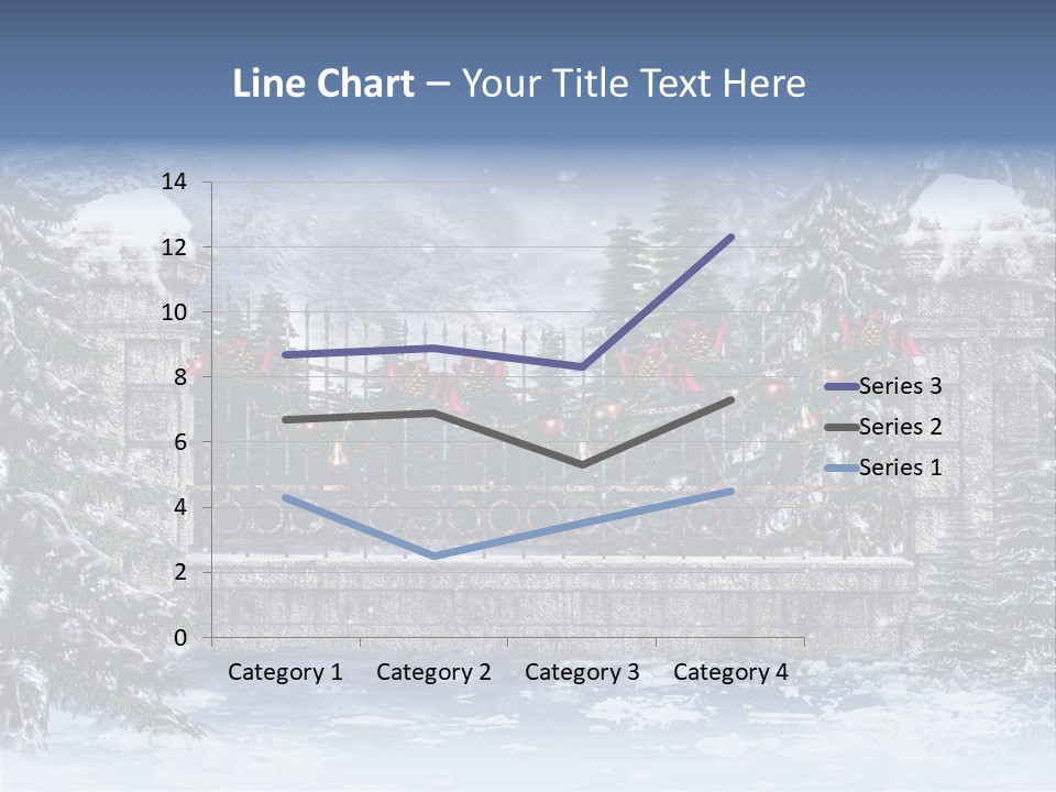 A Gate With Christmas Decorations On It In The Snow PowerPoint Template