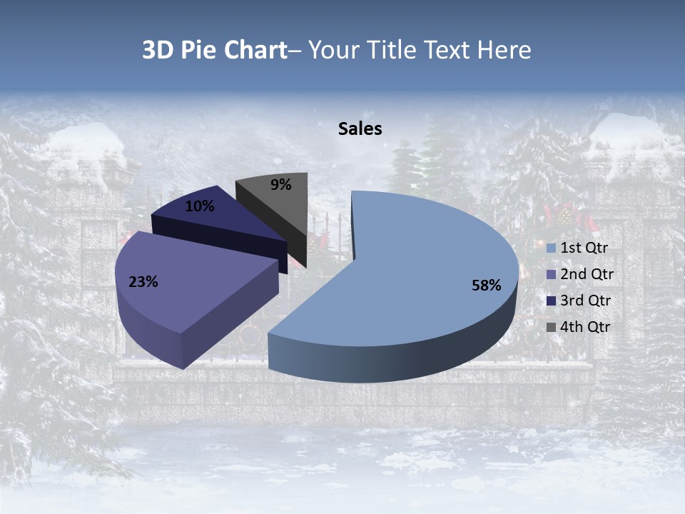 A Gate With Christmas Decorations On It In The Snow PowerPoint Template