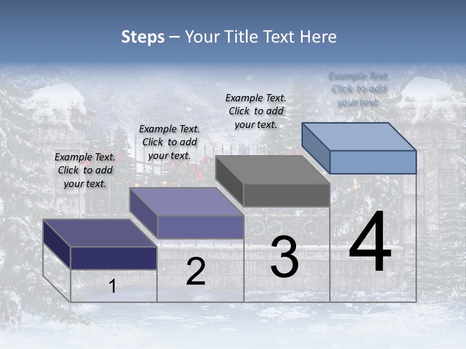 A Gate With Christmas Decorations On It In The Snow PowerPoint Template