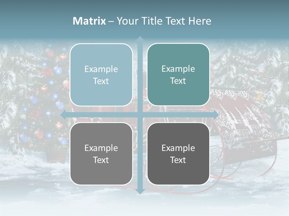 A Christmas Sleigh With Presents And A Christmas Tree PowerPoint Template