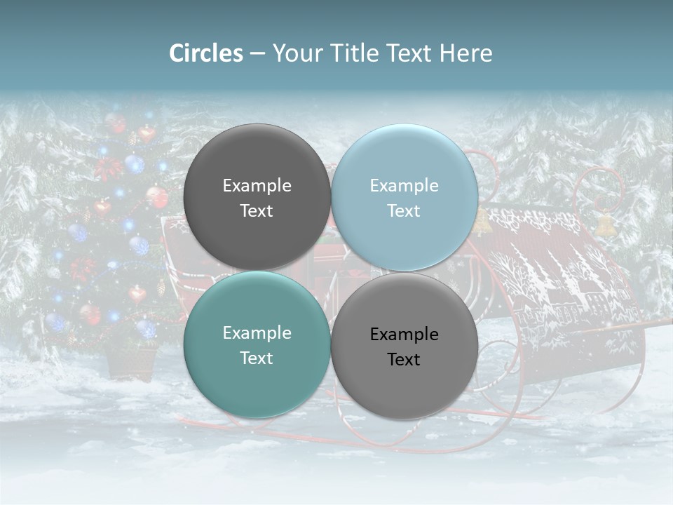 A Christmas Sleigh With Presents And A Christmas Tree PowerPoint Template