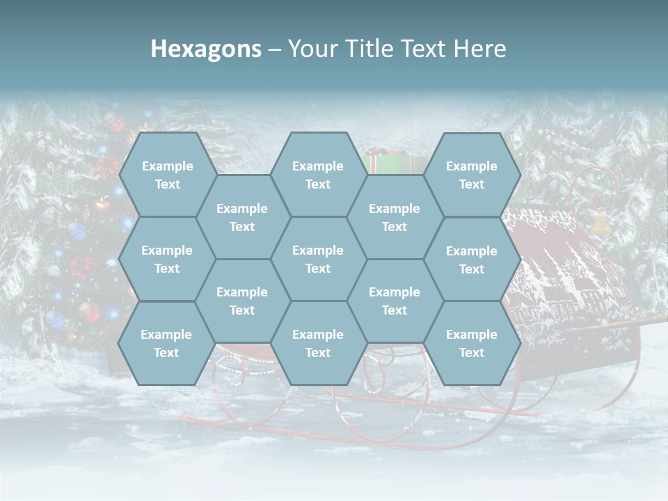 A Christmas Sleigh With Presents And A Christmas Tree PowerPoint Template