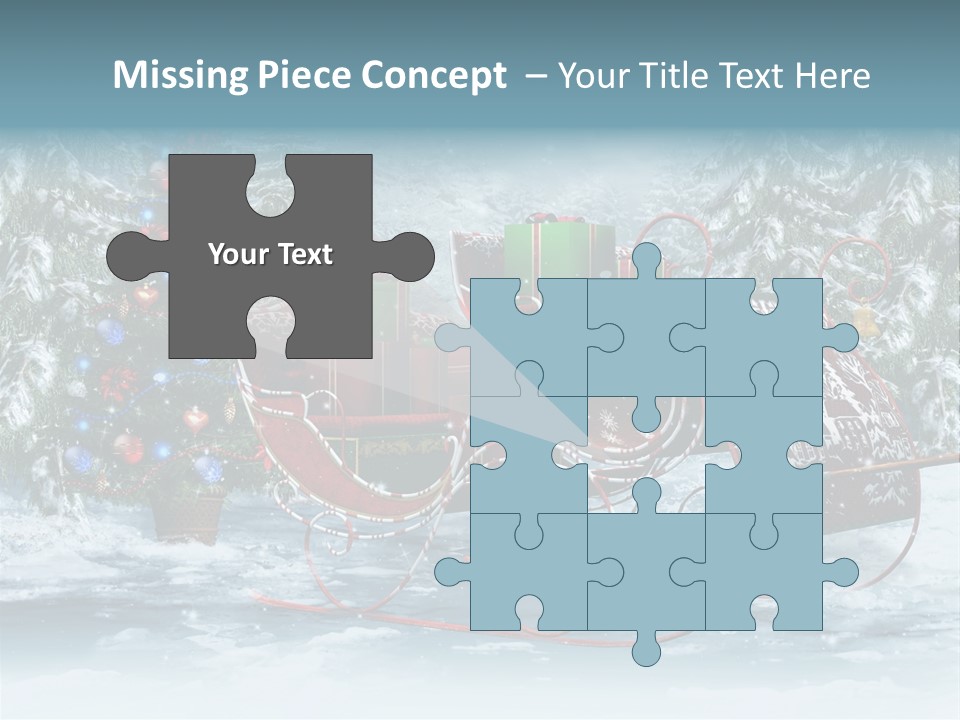 A Christmas Sleigh With Presents And A Christmas Tree PowerPoint Template