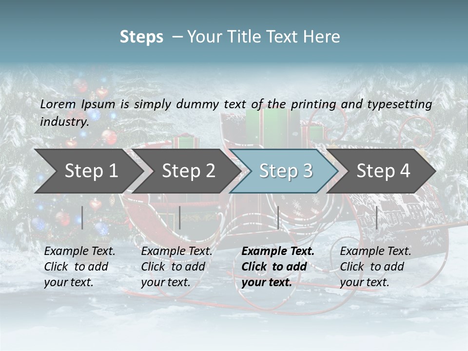 A Christmas Sleigh With Presents And A Christmas Tree PowerPoint Template