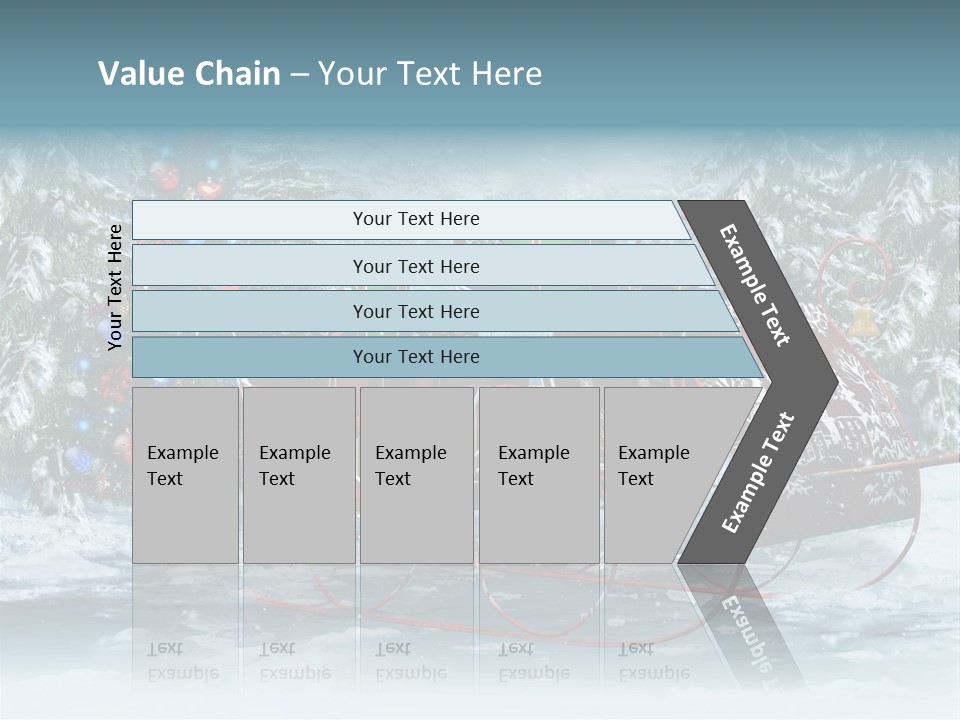 A Christmas Sleigh With Presents And A Christmas Tree PowerPoint Template