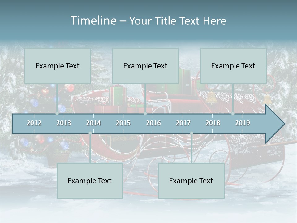 A Christmas Sleigh With Presents And A Christmas Tree PowerPoint Template