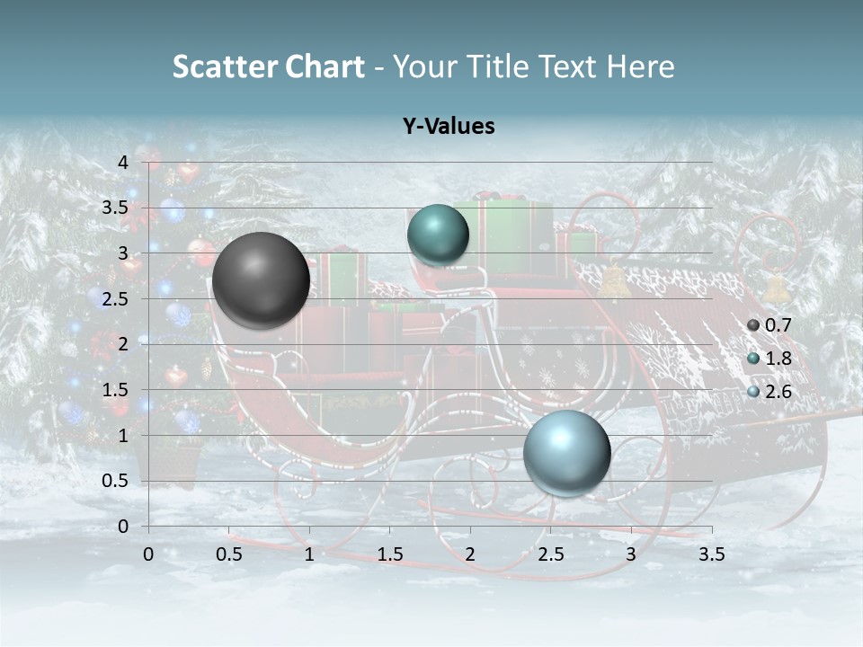 A Christmas Sleigh With Presents And A Christmas Tree PowerPoint Template