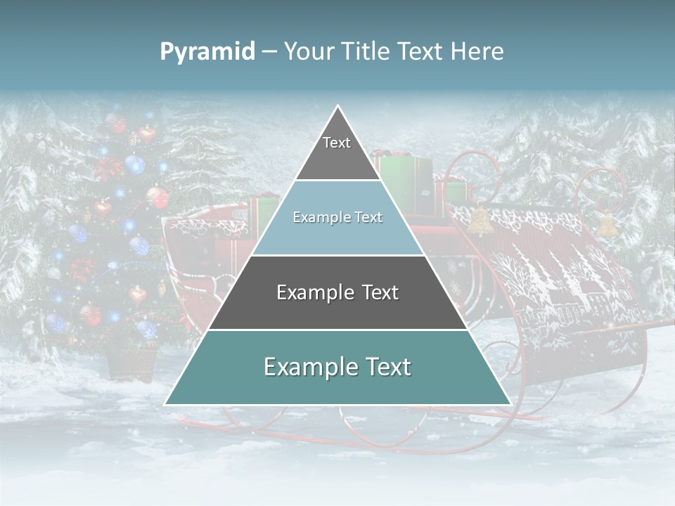 A Christmas Sleigh With Presents And A Christmas Tree PowerPoint Template