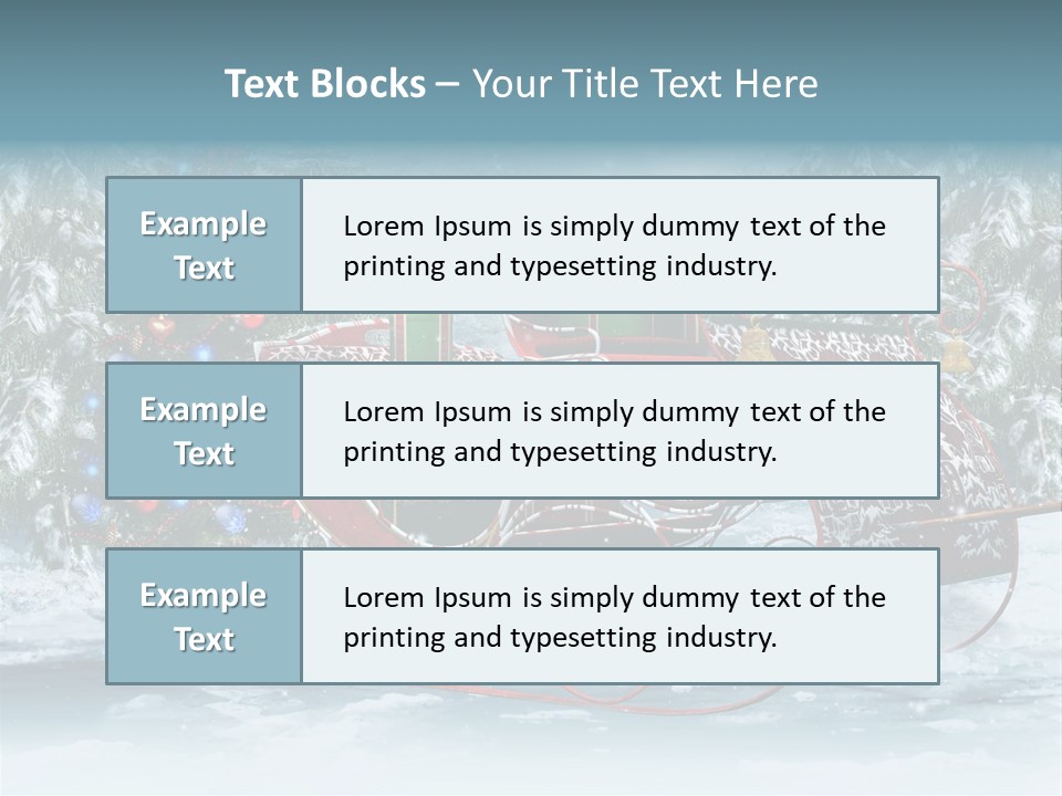 A Christmas Sleigh With Presents And A Christmas Tree PowerPoint Template