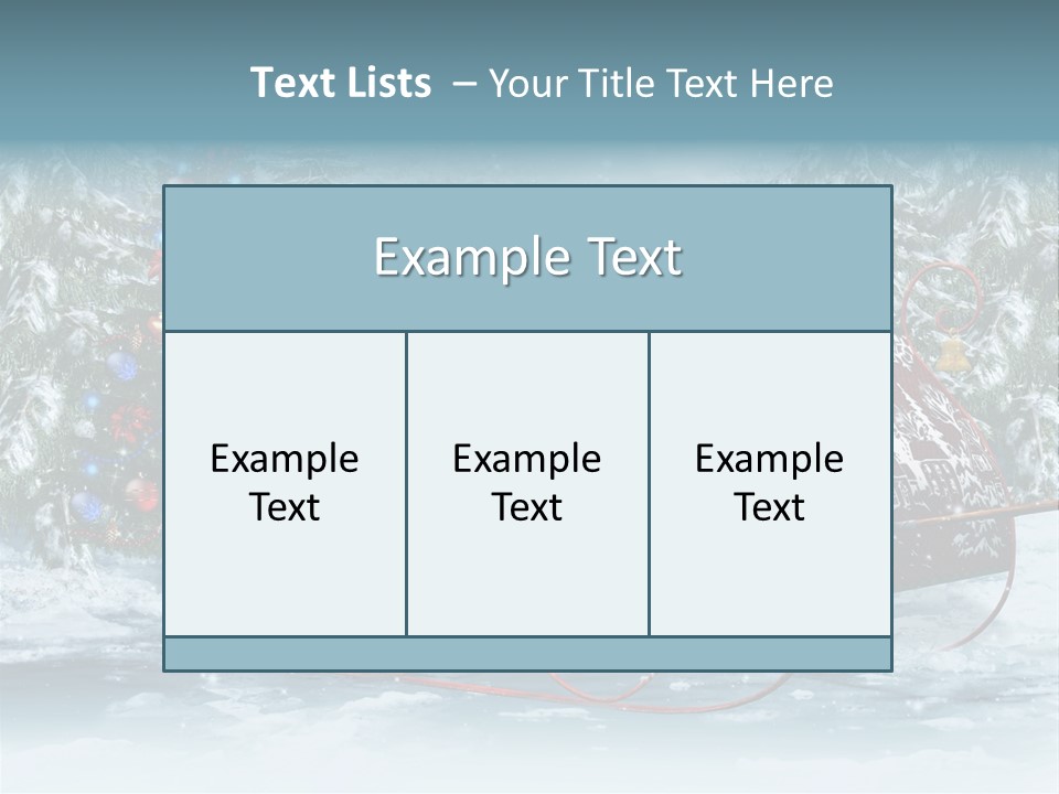 A Christmas Sleigh With Presents And A Christmas Tree PowerPoint Template