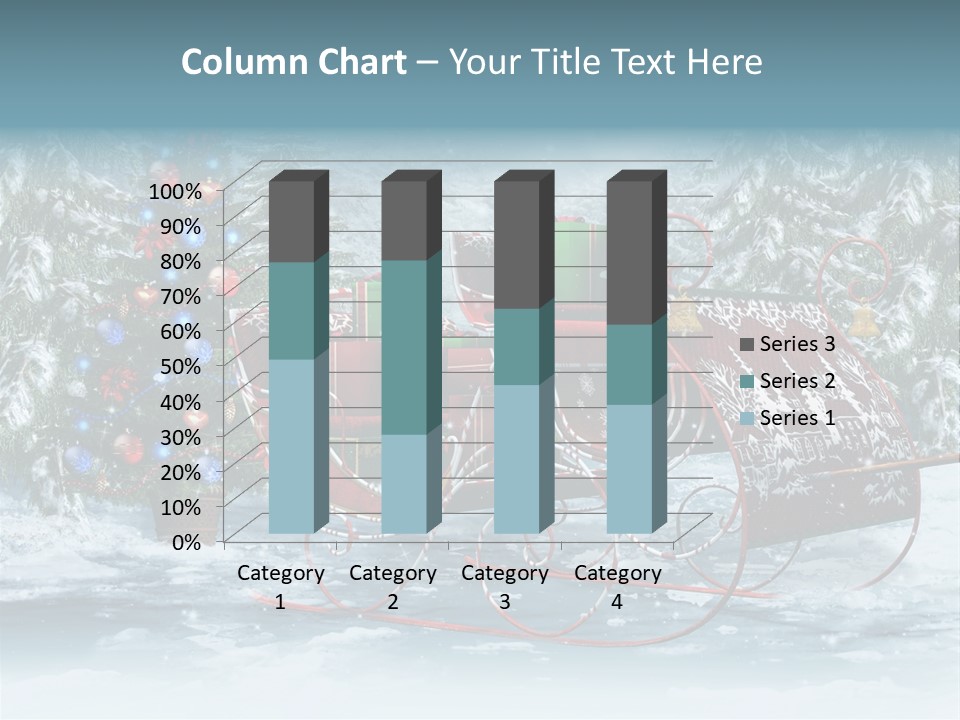 A Christmas Sleigh With Presents And A Christmas Tree PowerPoint Template