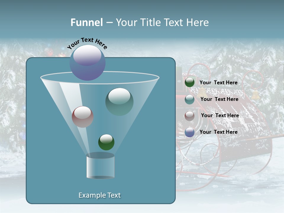 A Christmas Sleigh With Presents And A Christmas Tree PowerPoint Template