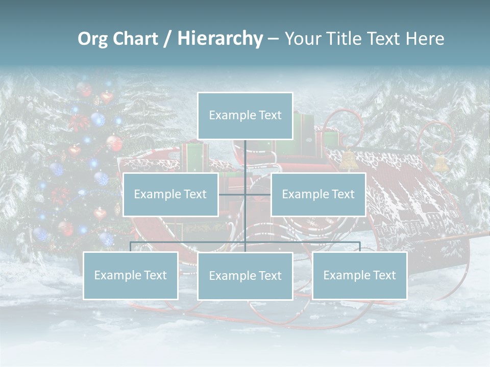 A Christmas Sleigh With Presents And A Christmas Tree PowerPoint Template
