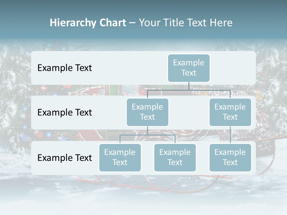 A Christmas Sleigh With Presents And A Christmas Tree PowerPoint Template