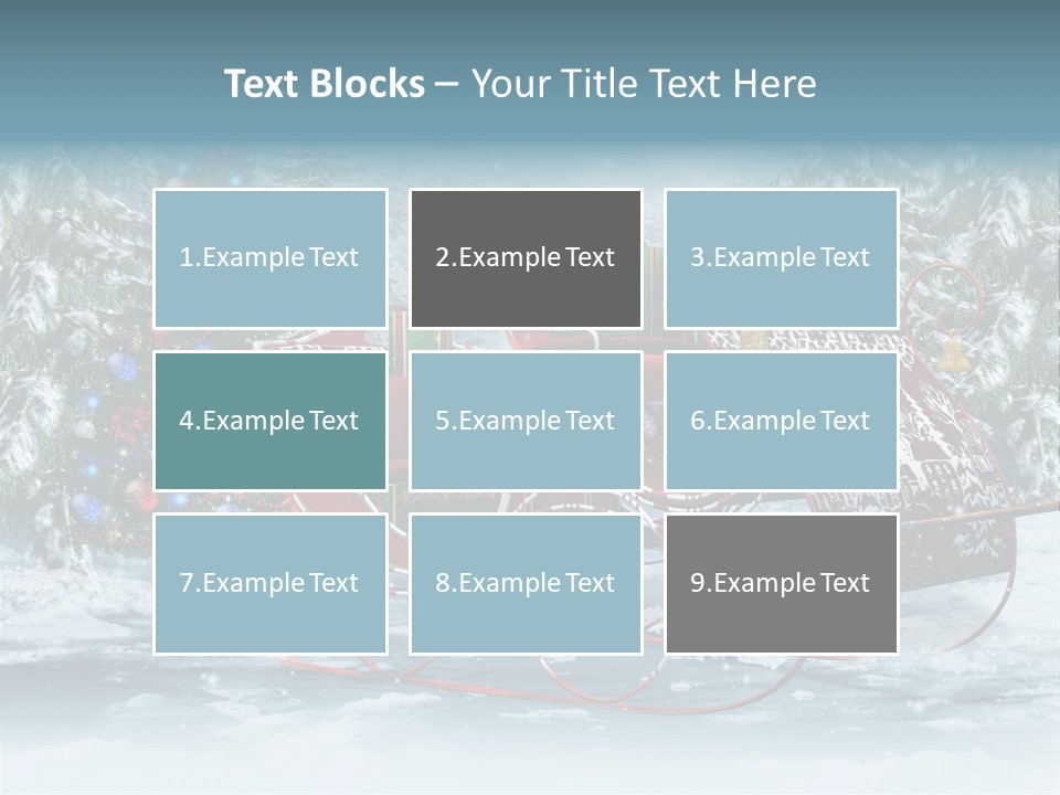 A Christmas Sleigh With Presents And A Christmas Tree PowerPoint Template