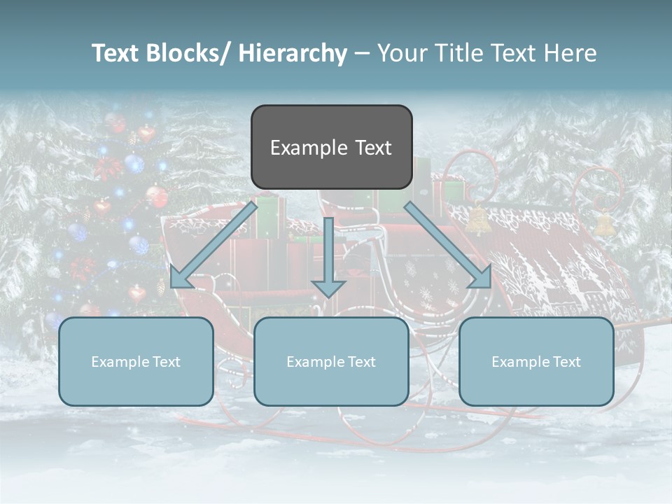 A Christmas Sleigh With Presents And A Christmas Tree PowerPoint Template