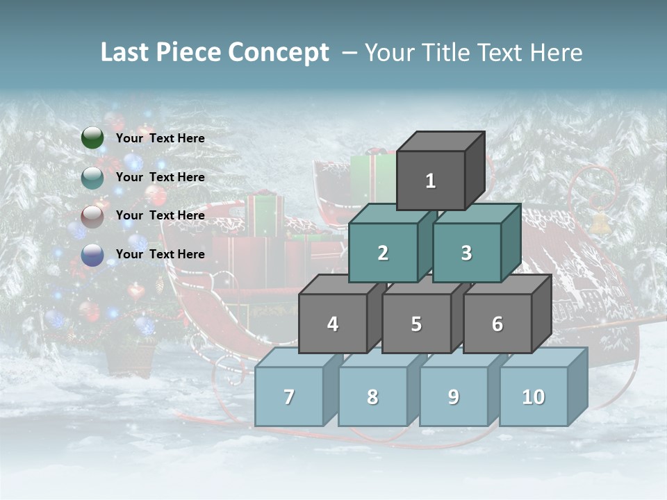 A Christmas Sleigh With Presents And A Christmas Tree PowerPoint Template