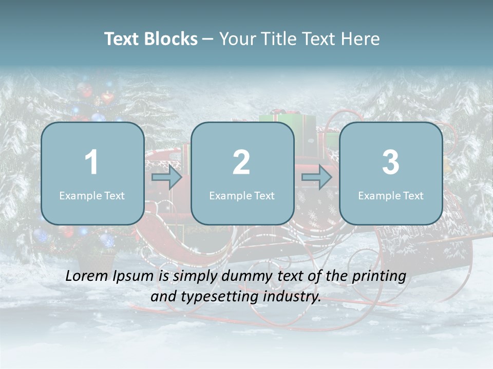 A Christmas Sleigh With Presents And A Christmas Tree PowerPoint Template