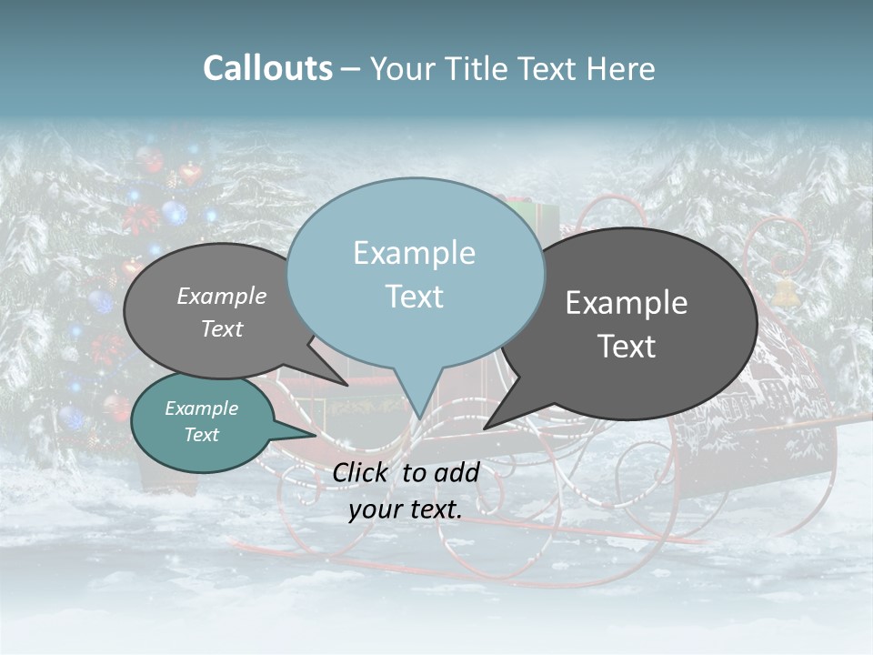 A Christmas Sleigh With Presents And A Christmas Tree PowerPoint Template
