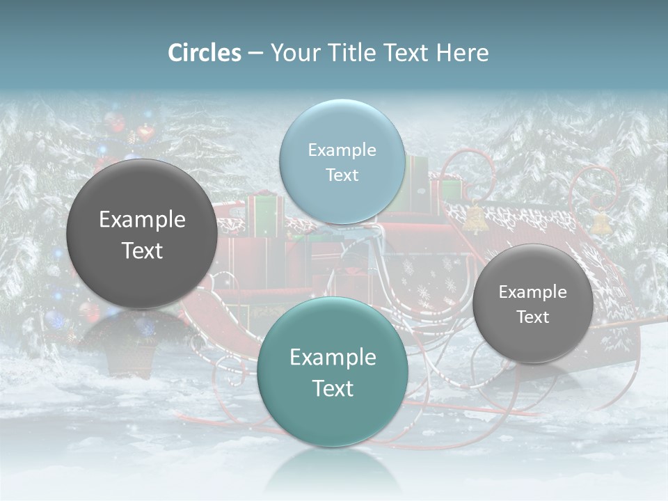 A Christmas Sleigh With Presents And A Christmas Tree PowerPoint Template