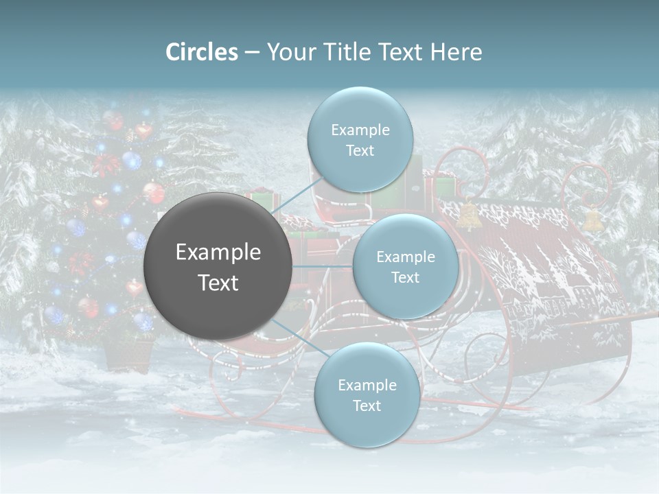 A Christmas Sleigh With Presents And A Christmas Tree PowerPoint Template