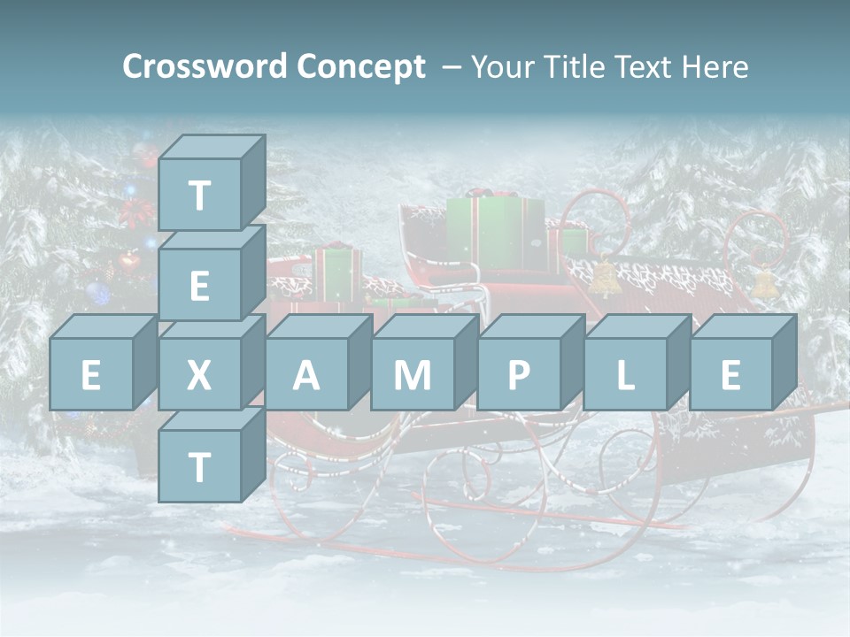 A Christmas Sleigh With Presents And A Christmas Tree PowerPoint Template