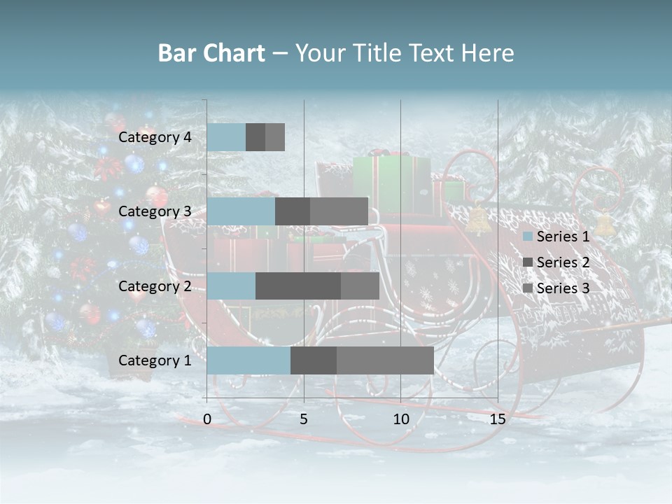 A Christmas Sleigh With Presents And A Christmas Tree PowerPoint Template