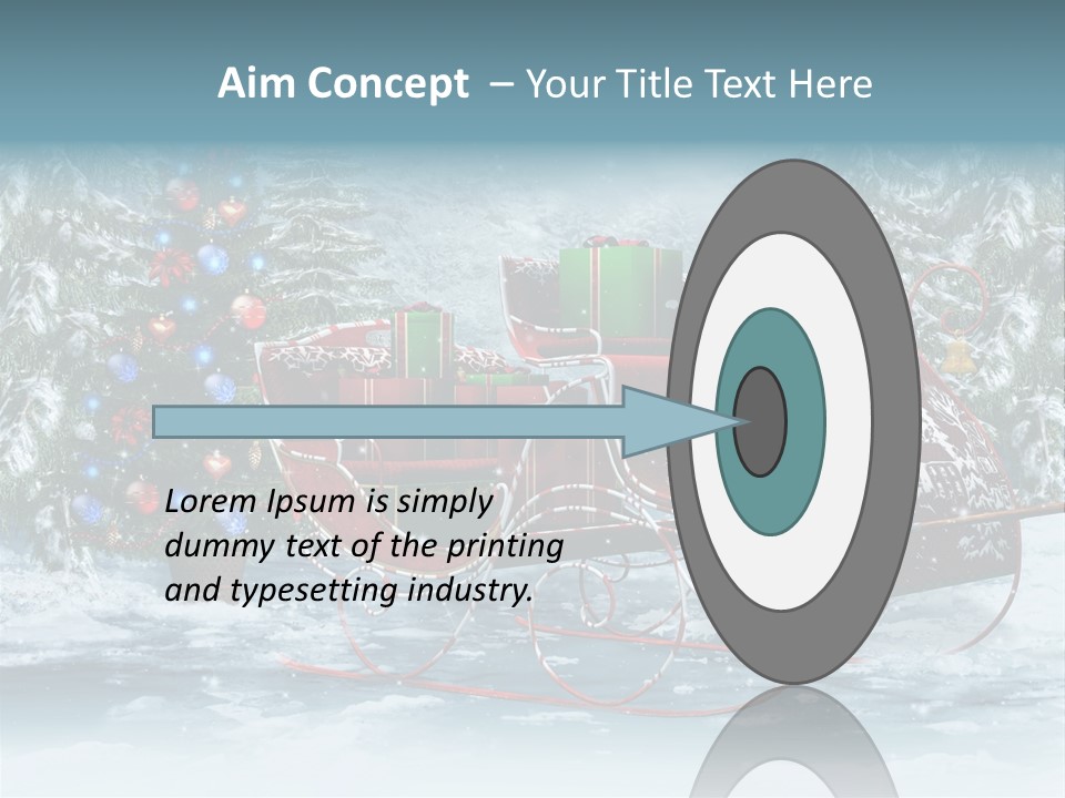 A Christmas Sleigh With Presents And A Christmas Tree PowerPoint Template