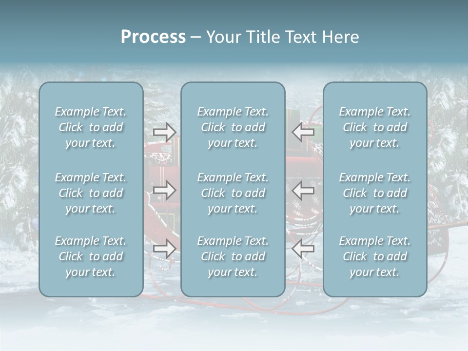 A Christmas Sleigh With Presents And A Christmas Tree PowerPoint Template