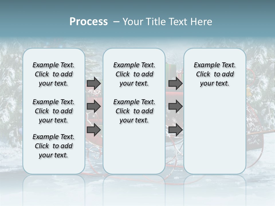 A Christmas Sleigh With Presents And A Christmas Tree PowerPoint Template