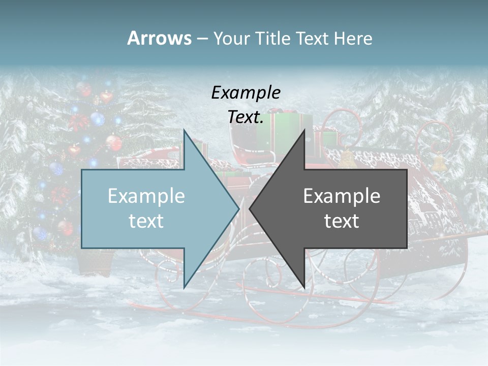 A Christmas Sleigh With Presents And A Christmas Tree PowerPoint Template