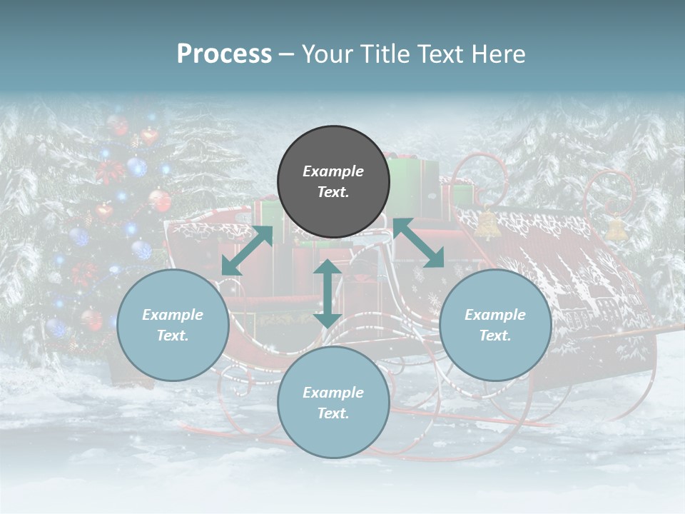 A Christmas Sleigh With Presents And A Christmas Tree PowerPoint Template