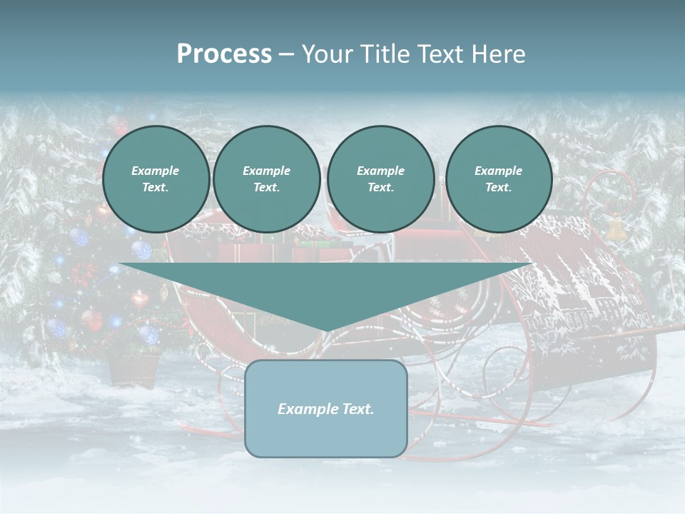 A Christmas Sleigh With Presents And A Christmas Tree PowerPoint Template