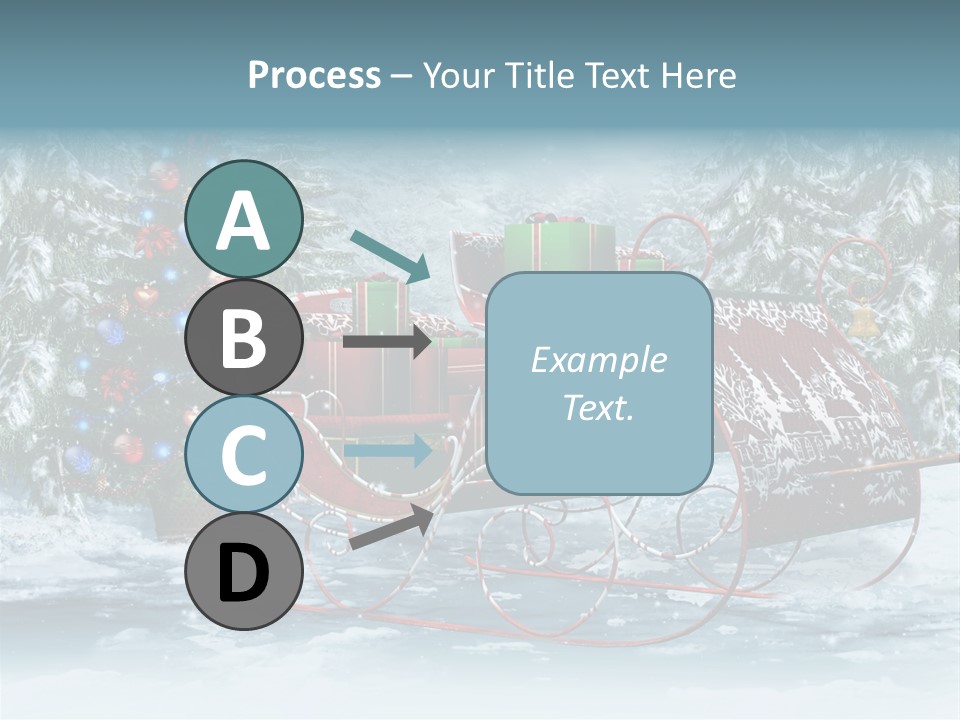 A Christmas Sleigh With Presents And A Christmas Tree PowerPoint Template