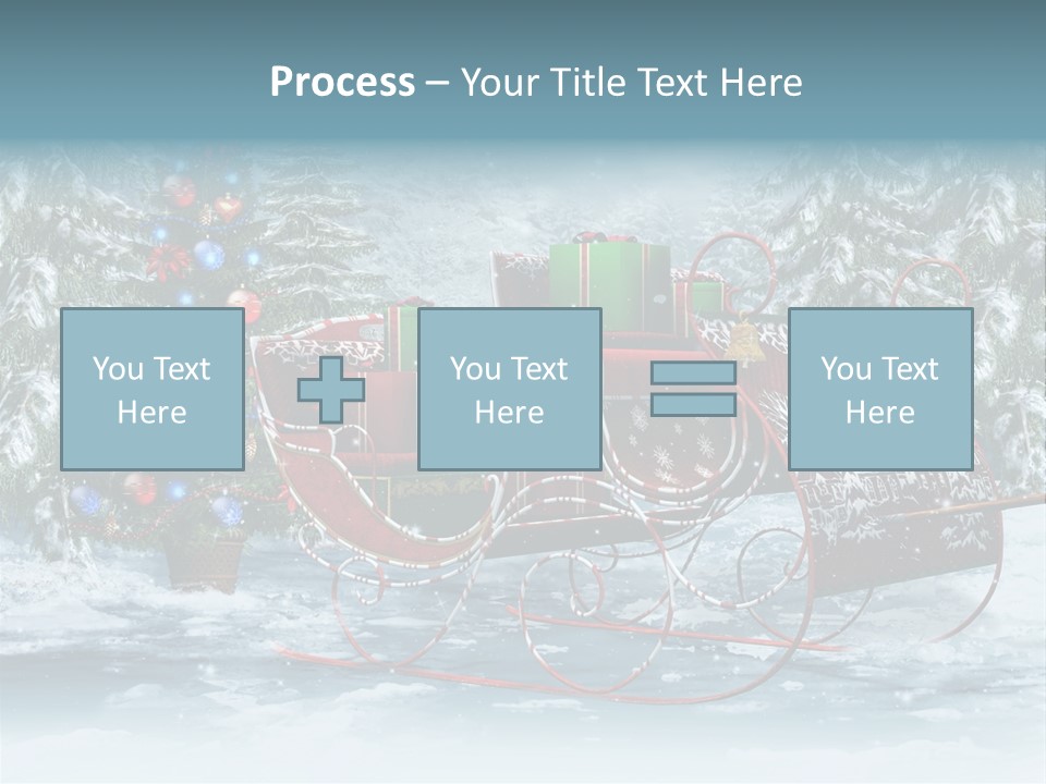 A Christmas Sleigh With Presents And A Christmas Tree PowerPoint Template