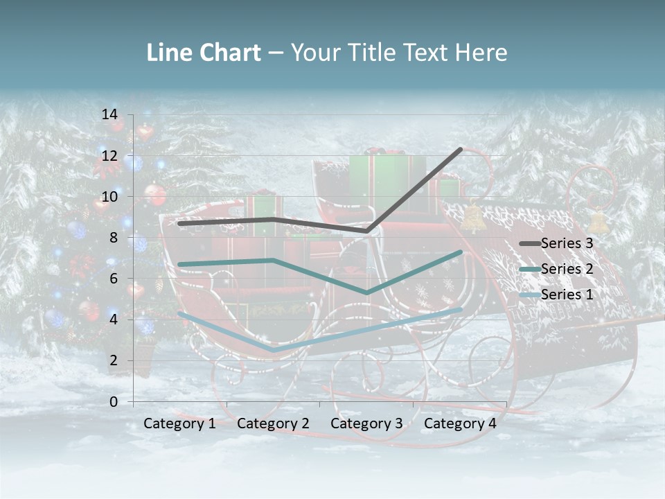 A Christmas Sleigh With Presents And A Christmas Tree PowerPoint Template