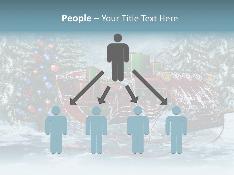 A Christmas Sleigh With Presents And A Christmas Tree PowerPoint Template