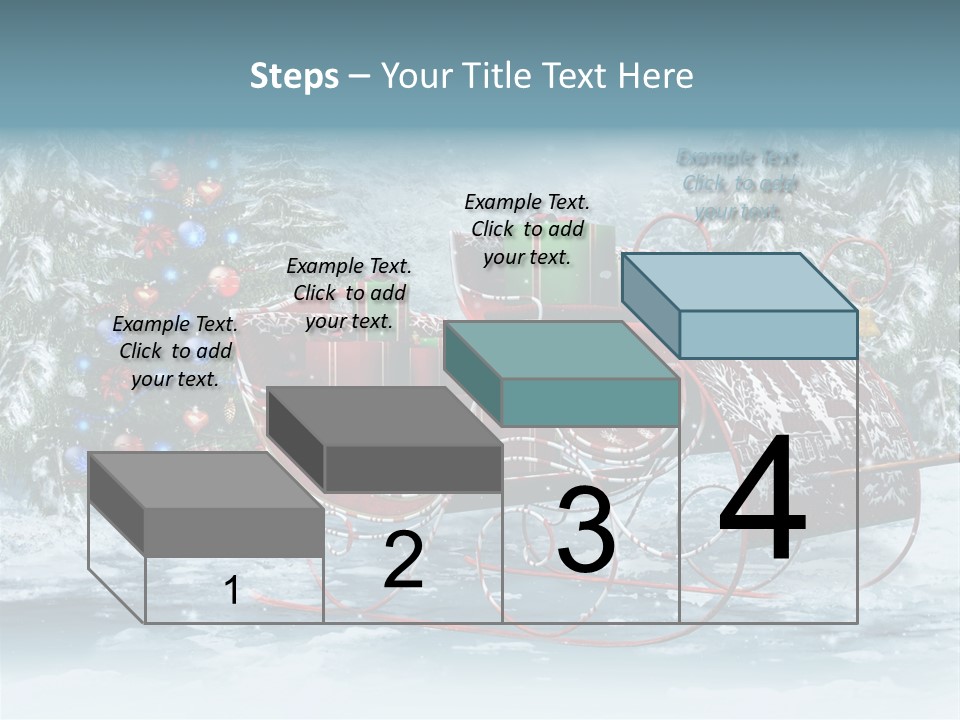 A Christmas Sleigh With Presents And A Christmas Tree PowerPoint Template