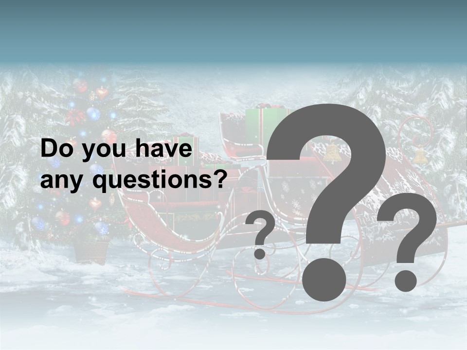 A Christmas Sleigh With Presents And A Christmas Tree PowerPoint Template